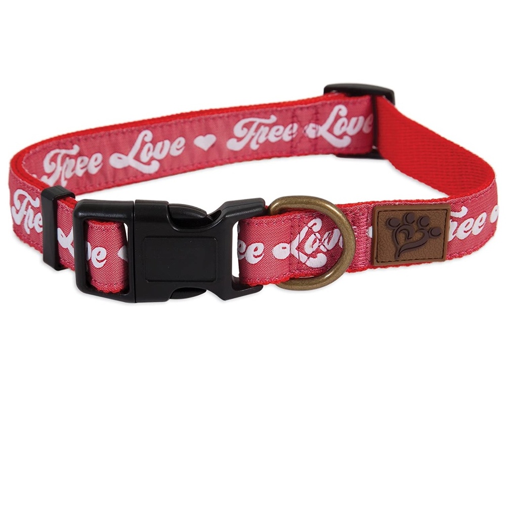 Muttnation by Miranda Lambert “Free Love” Large (up to 90 lbs) red dog collar